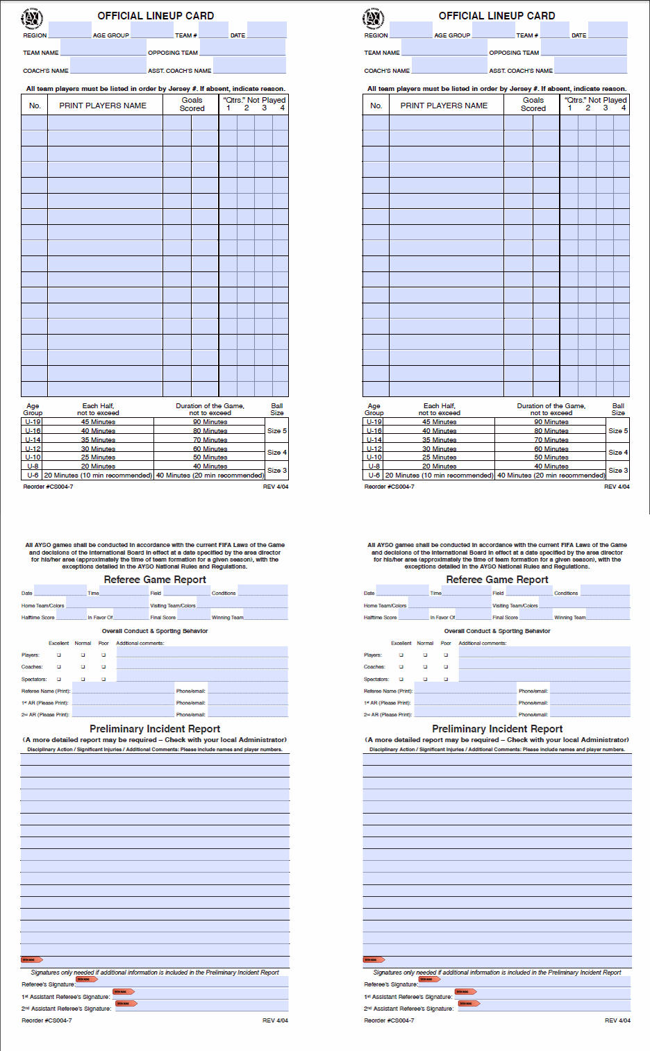 Printable Soccer Referee Game Card Template With Regard To Soccer Referee Game Card Template